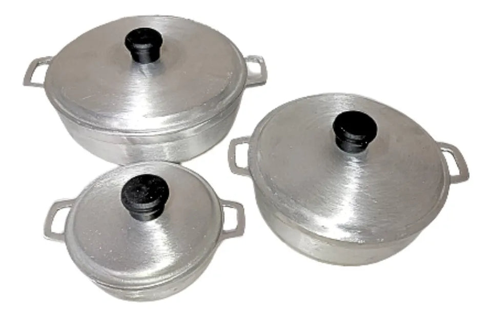 Juego de Calderos en Aluminio Fundido – x3