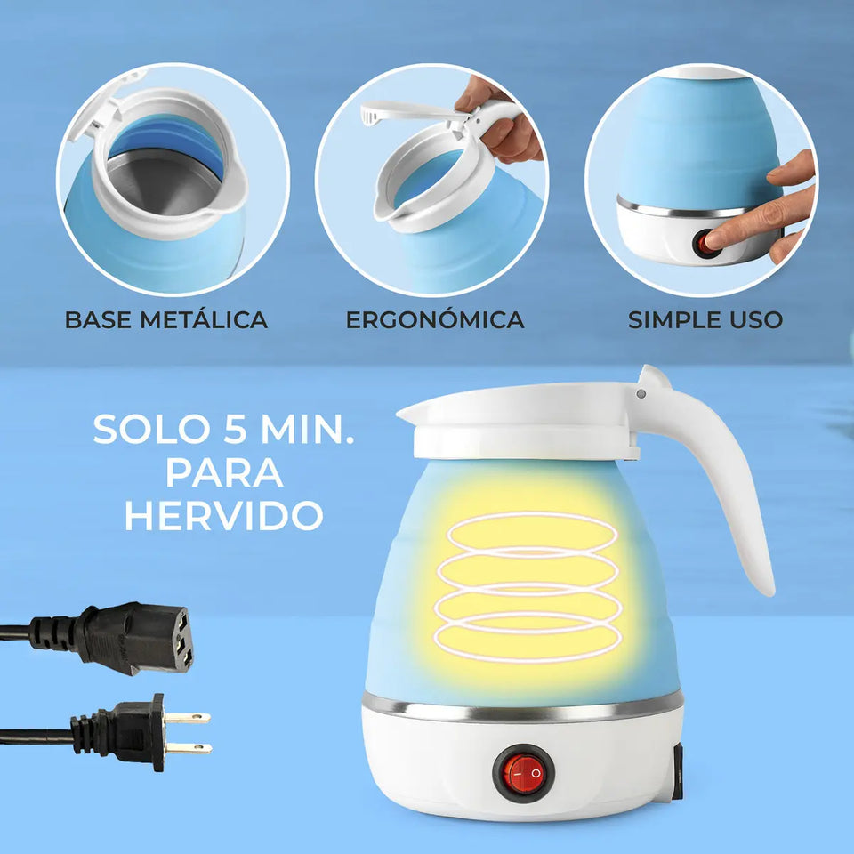 Tetera Eléctrica Plegable Portátil de Viaje 600 ml