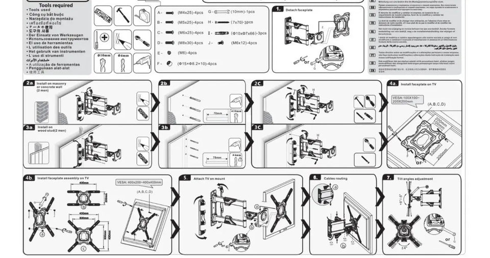 Soporte de Pared  para TV de 32 a 60 Pulgadas