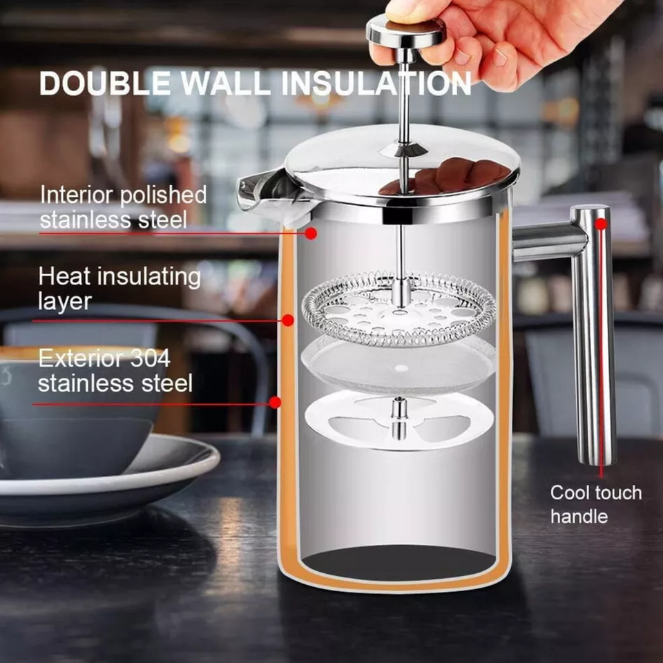 Prensa Francesa De Acero Inoxidable 1 Lt