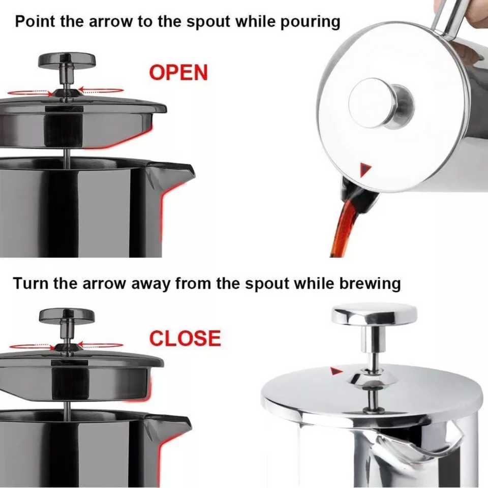 Prensa Francesa De Acero Inoxidable 1 Lt