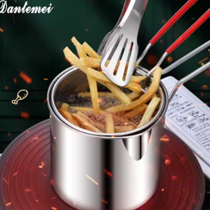 Olla Para Freir Con Colador Y Pinzas