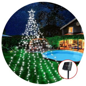 Estrella Punta De Arbol Cascada Solar Led