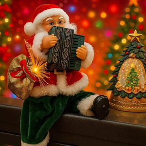 Papa Noel Acordeon Sonidos Y Movimiento