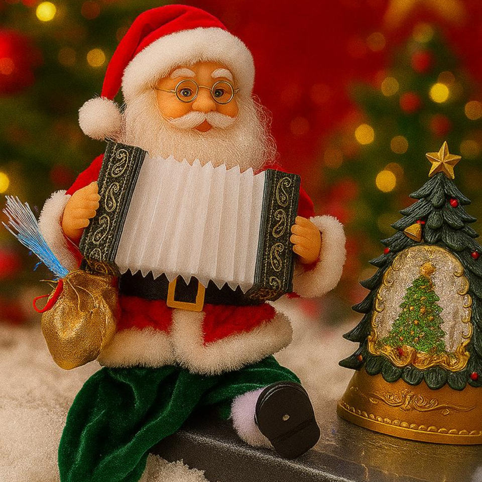 Papa Noel Acordeon Sonidos Y Movimiento