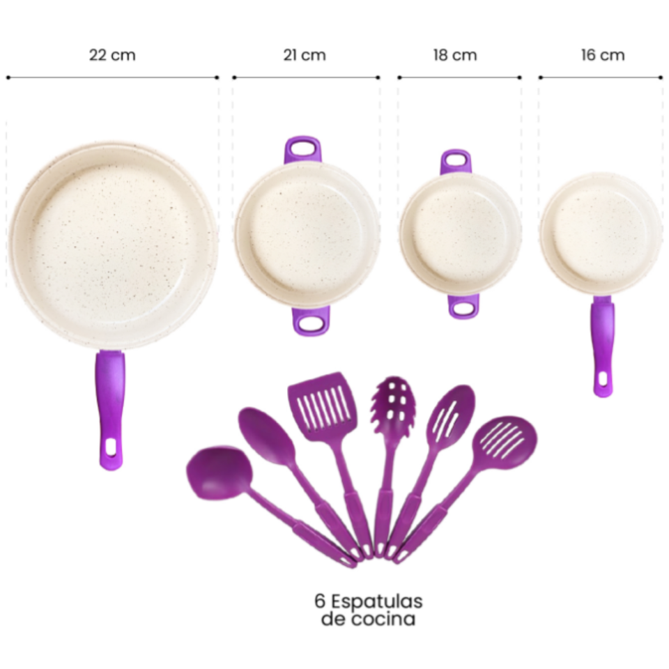 Juego De Ollas Con Cucharas 13 Piezas