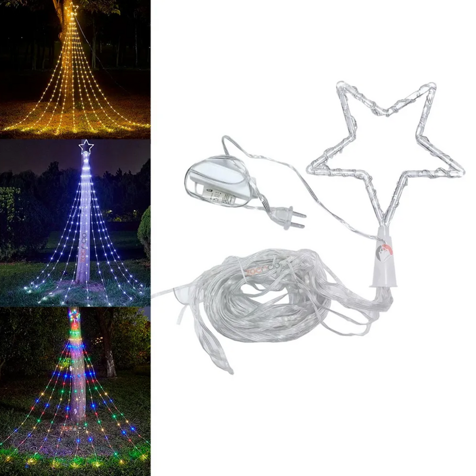 Estrella Cascada de Luces LED Solares