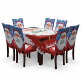 Set mantel navideño + 6 fundas para sillas