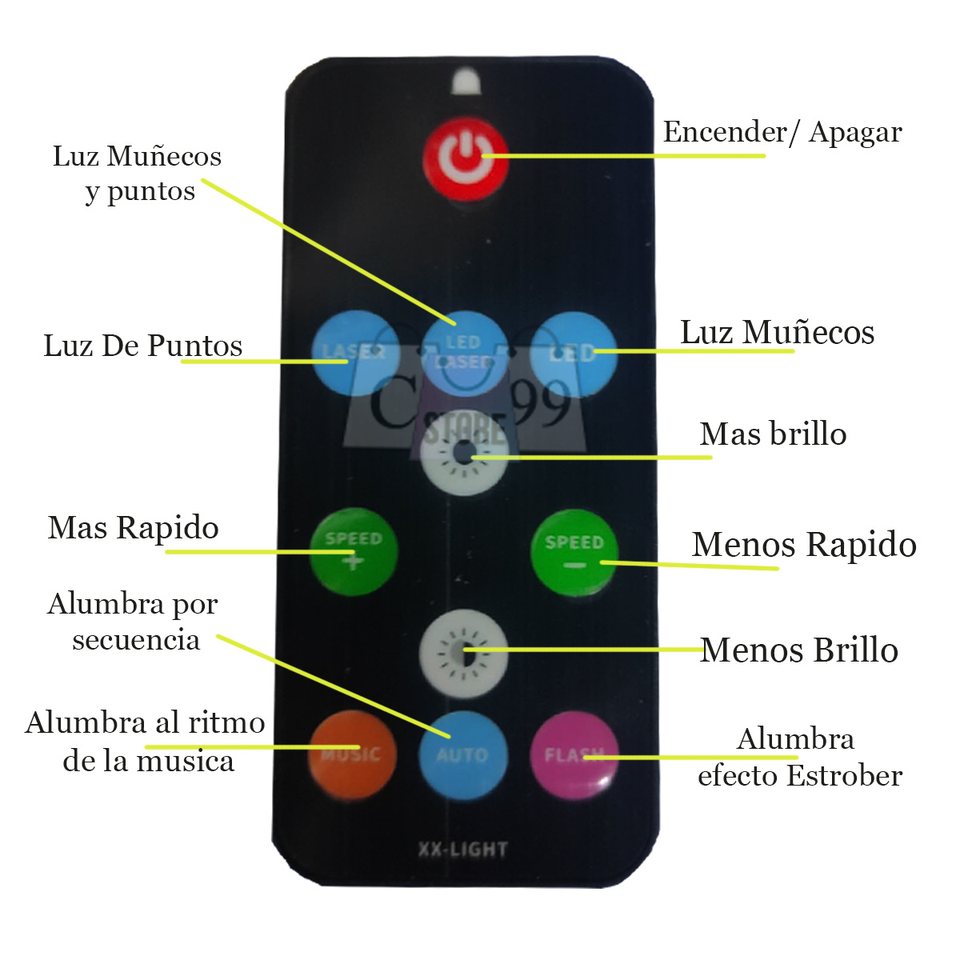 Láser de muñecos de navidad con control remoto