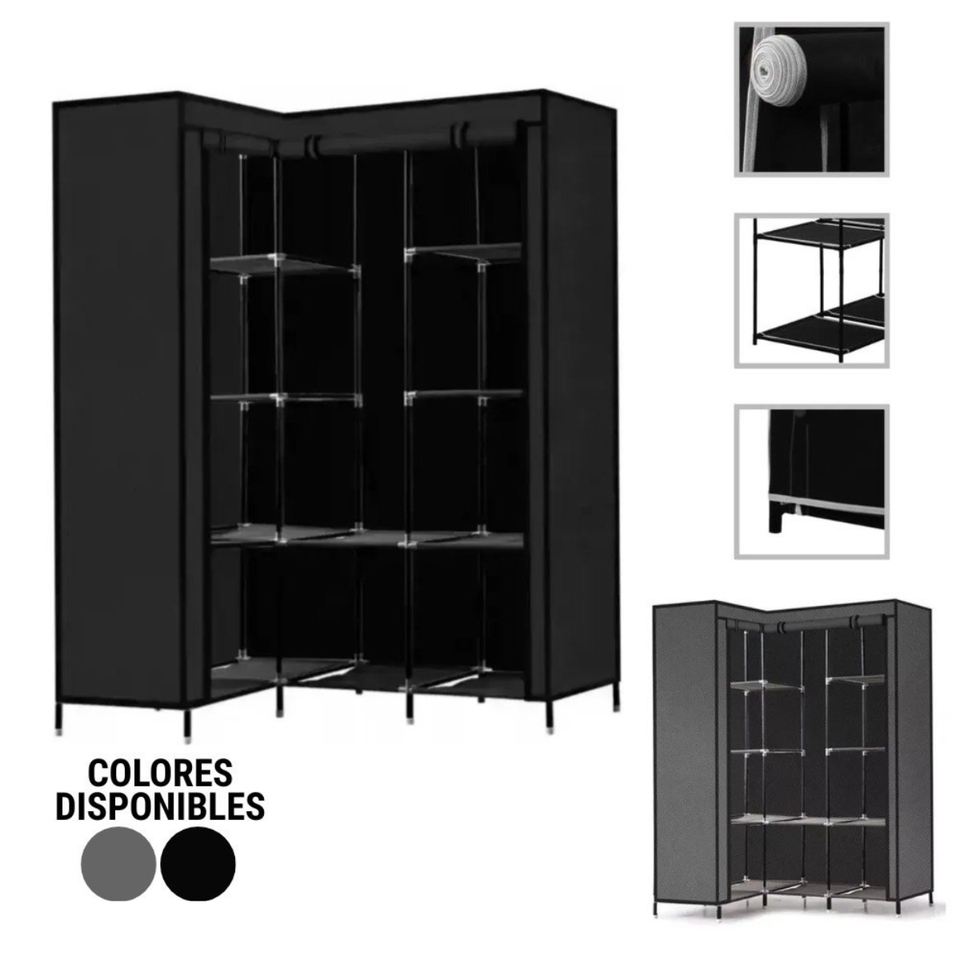 Closet armario ropero de tela plegable en L