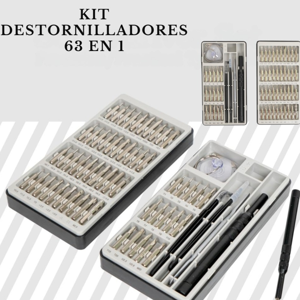 Kit de destornilladores de precisión 63 en 1