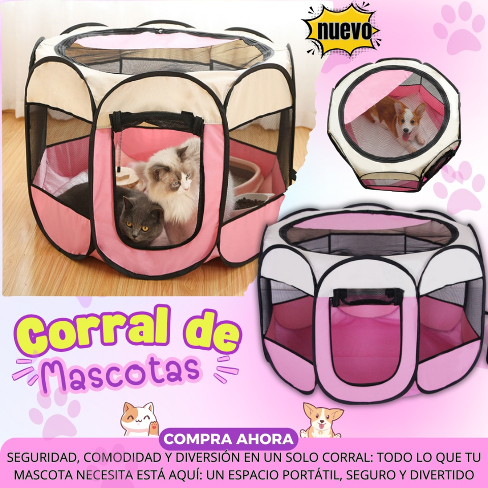 Corral para mascotas plegable y portátil