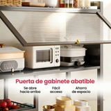 Estantería organizadora de cocina multifuncional con gabinete y ruedas