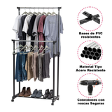 Perchero estante organizador ropa dual