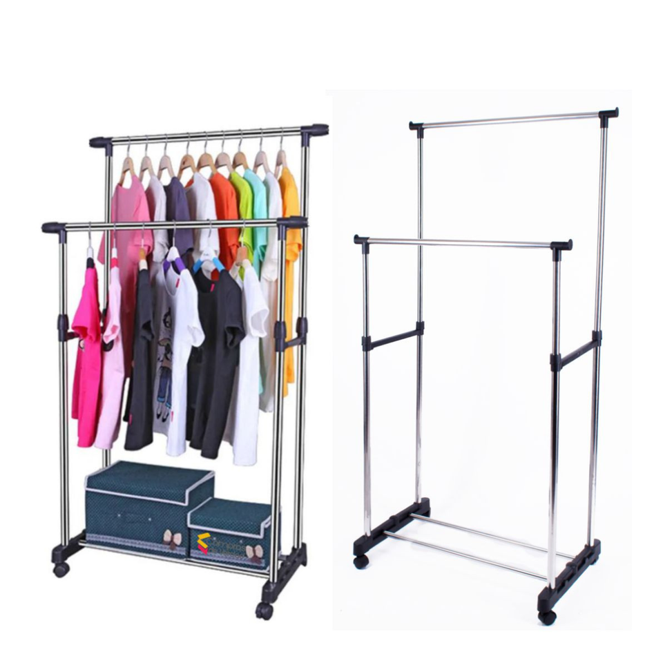 Perchero estante organizador ropa dual