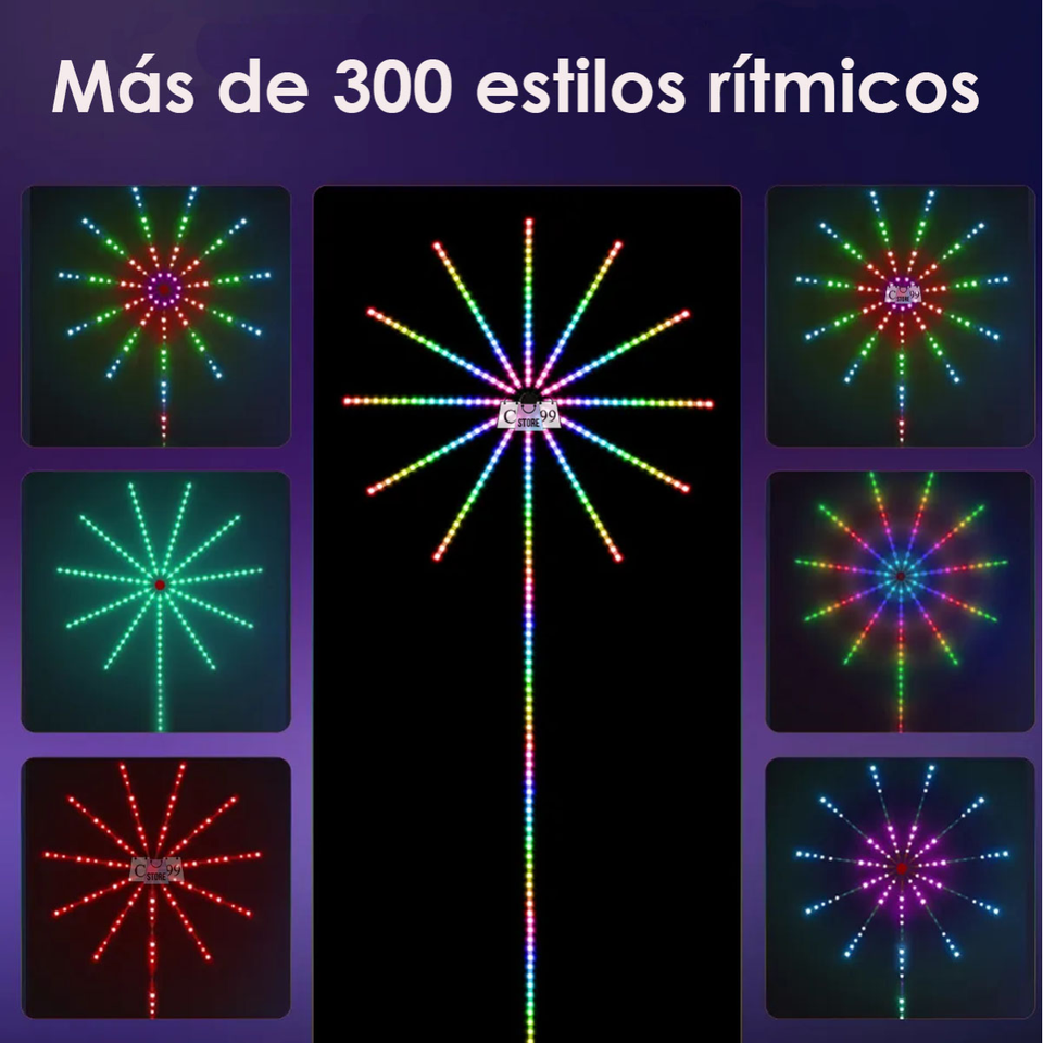 Cinta RGB fuego artificial con control