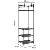 Closet esquinero 3 en 1 con repisas y ganchos