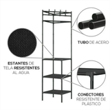 Closet esquinero 3 en 1 con repisas y ganchos
