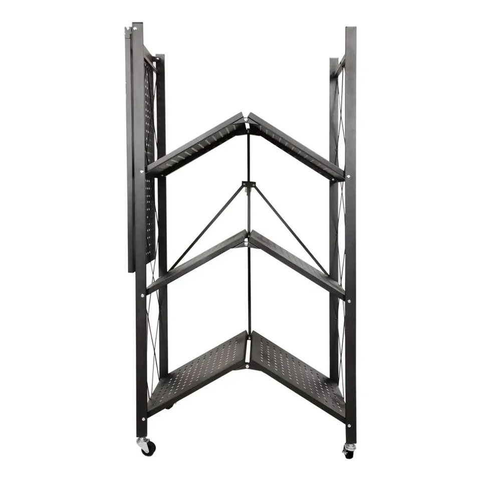 Estante Organizador Plegable Metálico de 5 Niveles con Ruedas