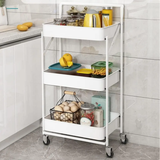 Organizador Metálico Plegable de 3 Niveles con Ruedas