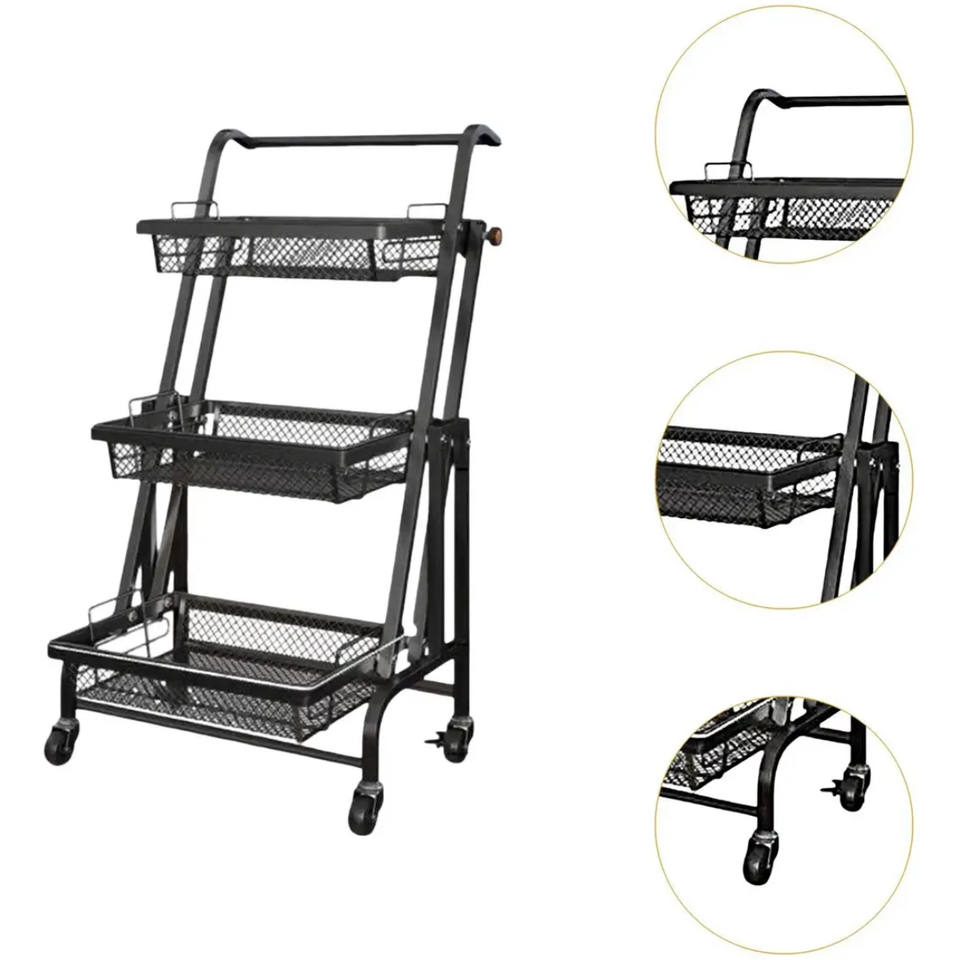 Organizador Plegable de 3 Niveles con Ruedas
