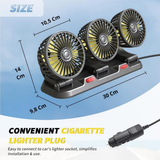 Ventilador portátil triple para carro