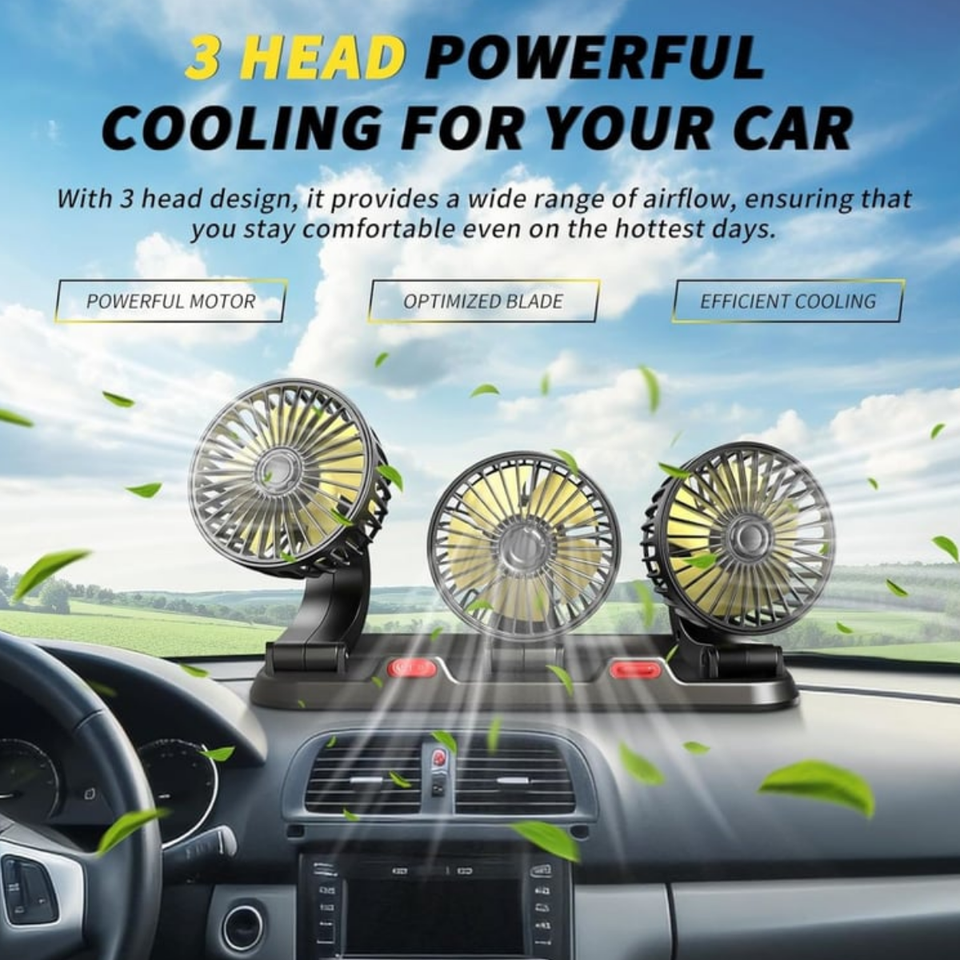 Ventilador portátil triple para carro