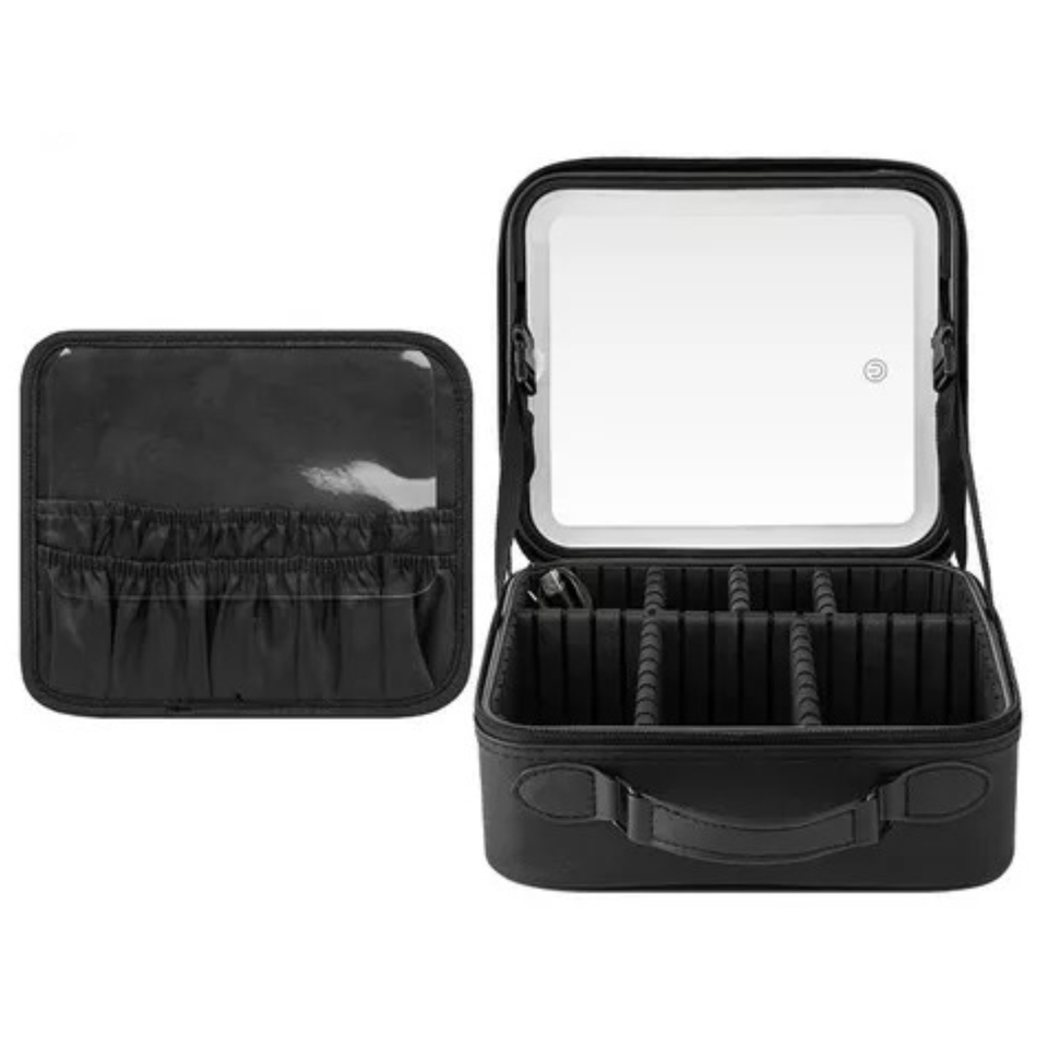 Organizador de maquillaje con espejo led