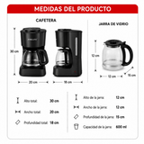 Cafetera eléctrica de 6 tazas