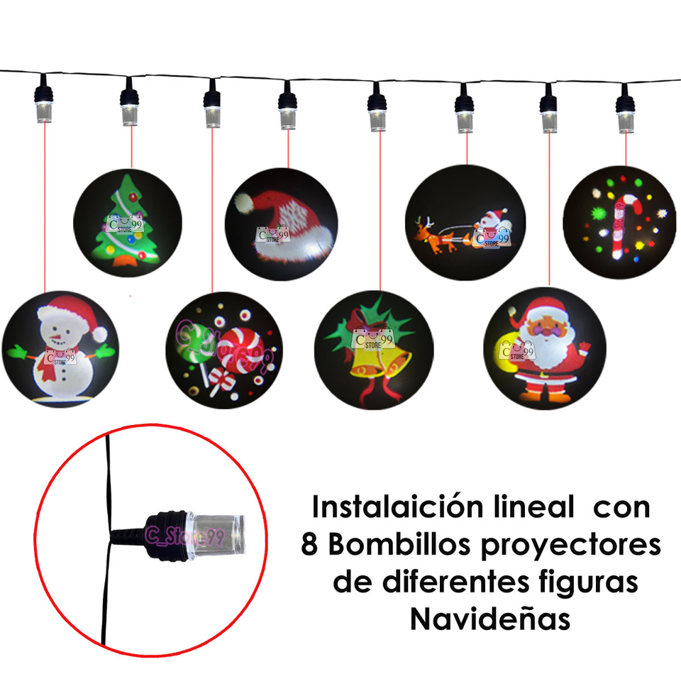 Instalación lineal de bombillos proyectores
