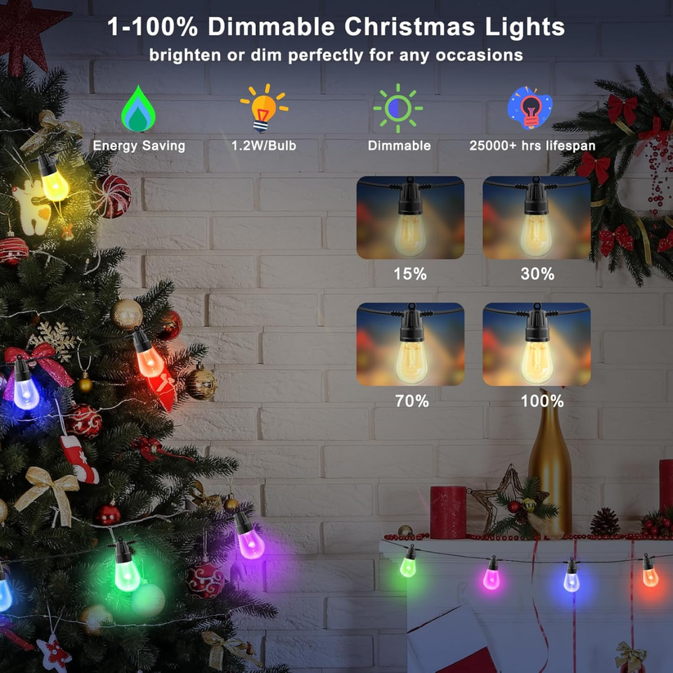Guirnalda de bombillos led rgb 15 metros