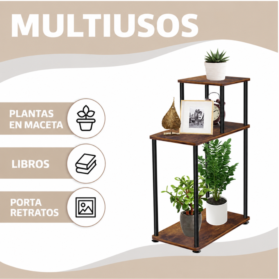 Estante organizador vertical de 3 niveles