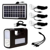 Panel solar con 3 bombillos y linterna led