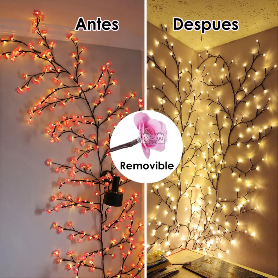 Guirnalda de flores de cerezo con luces led