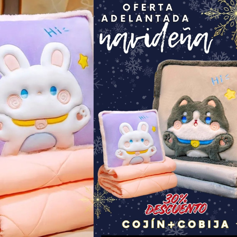 Cojin Con Cobija Regalo Navidad Niños