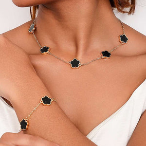 Set Collar y Pulsera Trébol de Cuatro Hojas