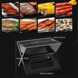 Parrilla Portátil Plegable de Carbón Premium en Acero Inoxidable