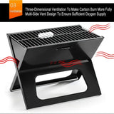 Parrilla Portátil Plegable de Carbón Premium en Acero Inoxidable