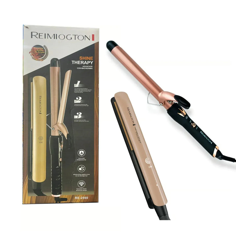 Combo Profesional REMINGTON: Secador Keratin Protect + Kit Plancha y Pinza Keratina