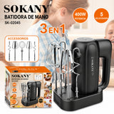 BATIDOR ELÉCTRICO 3 EN 1 SOKANY 400W