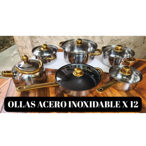 SET OLLA ACERO INOXIDABLE X 12 PIEZAS