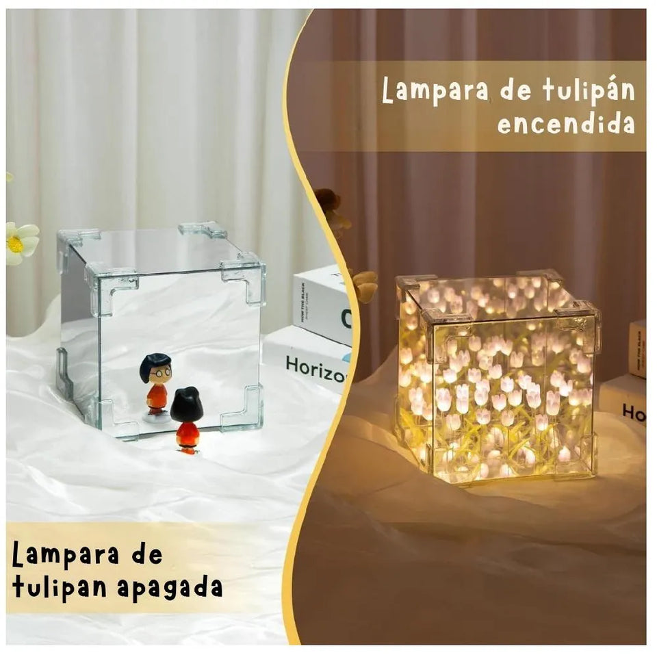 Lámpara Infinita de Tulipanes LED