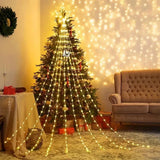 Luces LED Navideñas en Cascada con Estrella y Control Remoto