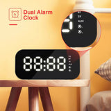 Parlante Despertador Multifuncional con Pantalla LED Espejo