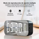 Parlante Despertador Multifuncional con Pantalla LED Espejo