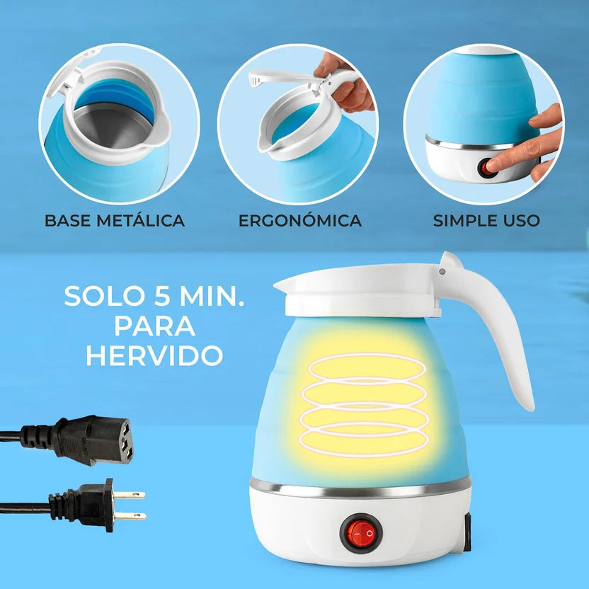 Tetera Eléctrica Plegable Portátil de Viaje 600 ml