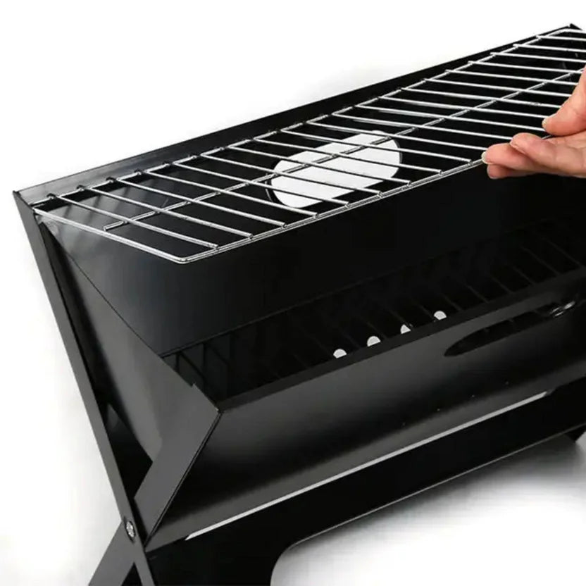 Parrilla Portátil Plegable de Carbón Premium en Acero Inoxidable