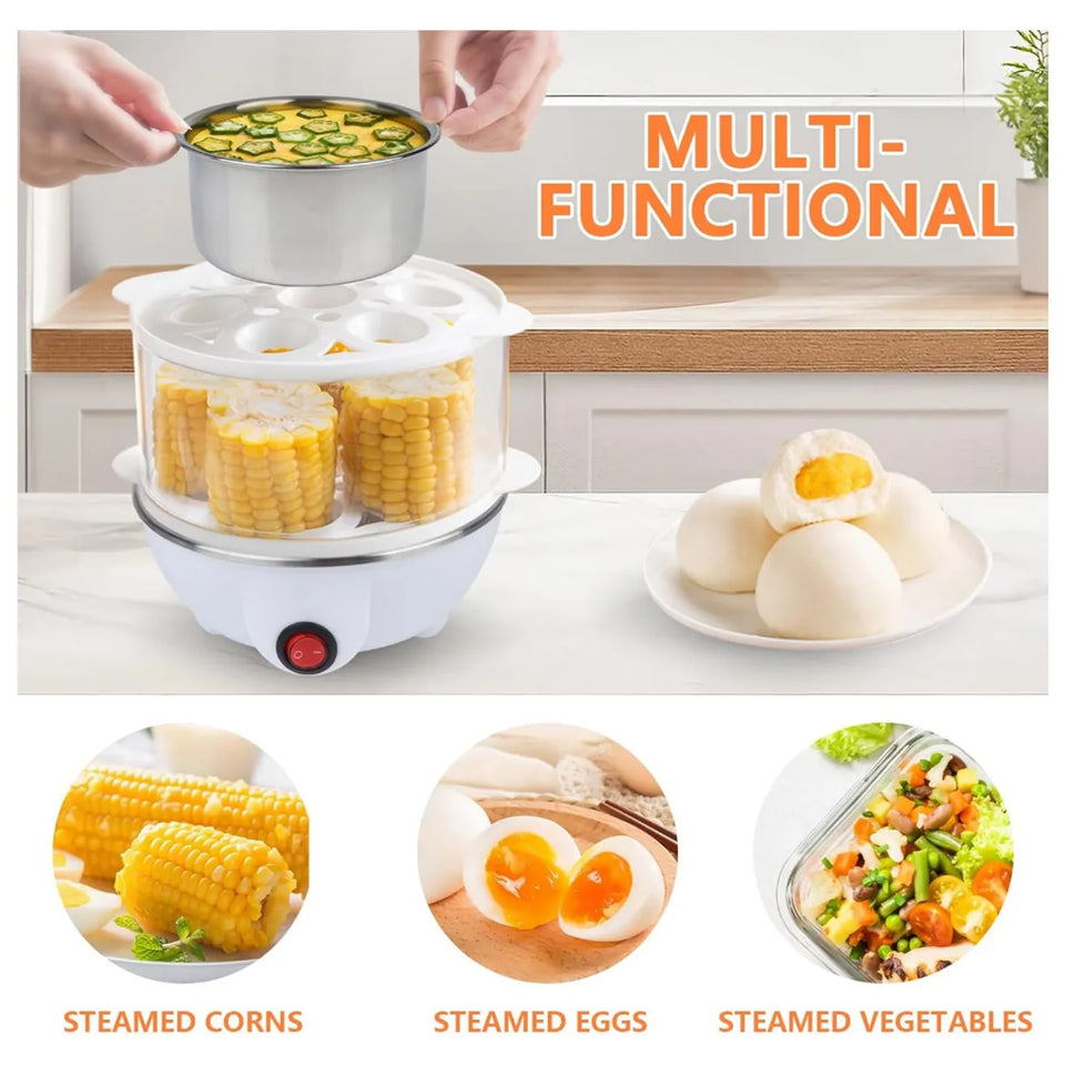 Hervidor Eléctrico de Huevos 2 Niveles para 14 Huevos