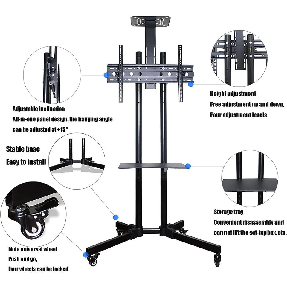 Soporte TV Rodante Pedestal Móvil 32 a 70 Pulgadas