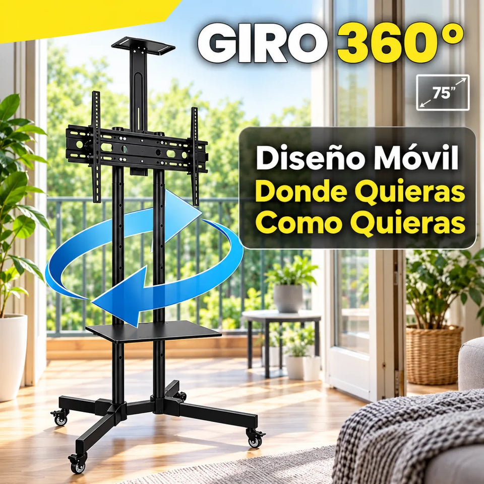 Soporte TV Rodante Pedestal Móvil 32 a 70 Pulgadas
